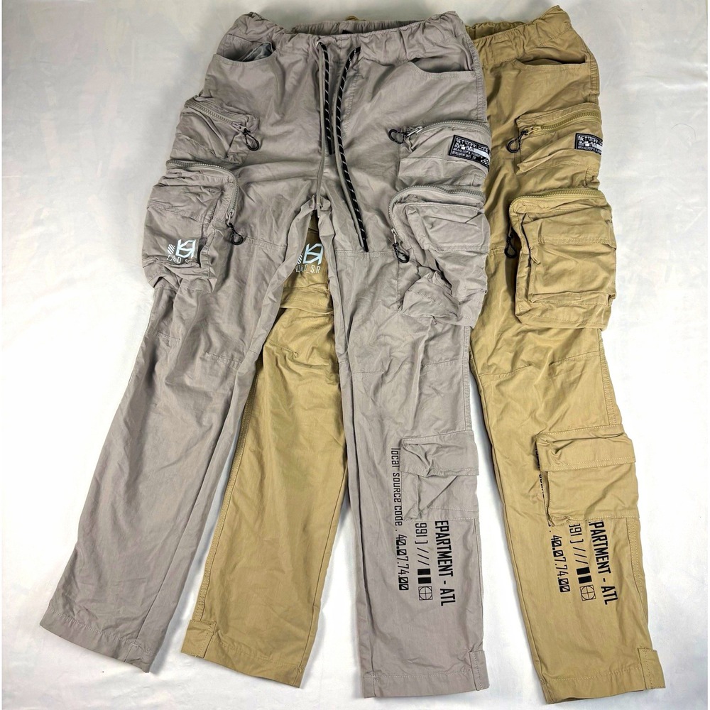 Smoke Rise Men's Cargo Pants Gray/Beige Canvas Cotton Lot of 2 W32 Techwear